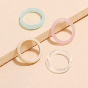 3/$15💞 4pc Acetate Pastel Stacking Ring Set